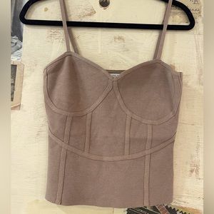 Corset Style Mocha Crop Top‎